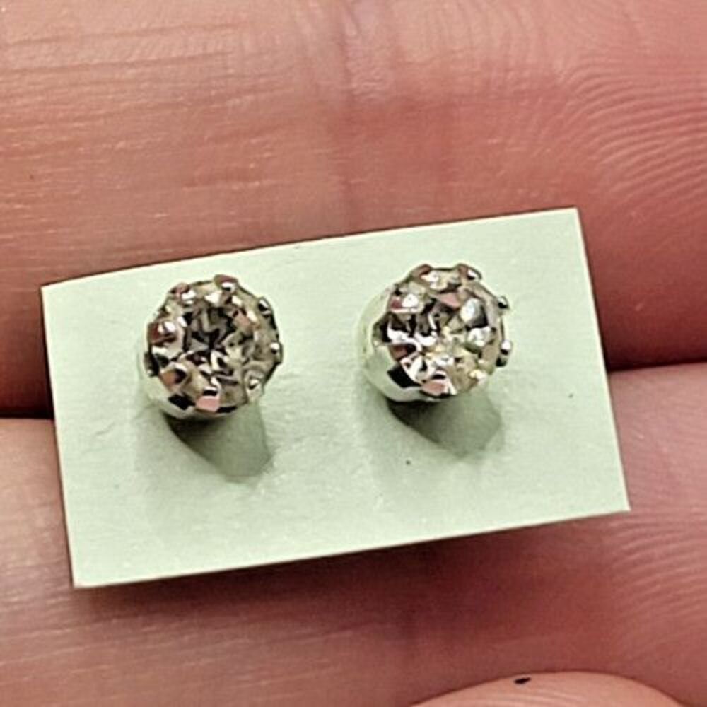 Vintage Y2K cz crystal post stud earrings 5mm